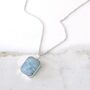 The Rectangle Aquamarine Necklace, Silver, thumbnail 3 of 9