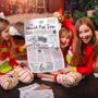 North Pole Star Elf Newspaper Christmas Gift Wrapping Paper, thumbnail 5 of 7