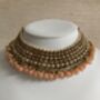 Indian Gold Plated Peach Pearl Choker Set, thumbnail 5 of 7