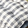 Set Of Two Grey Gingham Seat Pads With Buttons, thumbnail 3 of 5