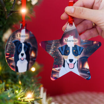 Personalised Dog Traditional Christmas Scene Decoration, 2 of 12