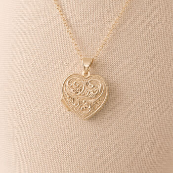 Solid 9ct Gold Love You Always Heart Locket, 3 of 7