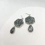 Black And Silver Foil Geometric Statement Earrings, thumbnail 6 of 10