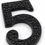 Black Solid Brass House Number Five Plaque, thumbnail 1 of 8