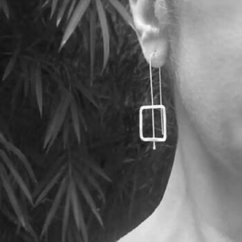 Retro Hammered Square Shape Punk Drop Earrings, 4 of 8