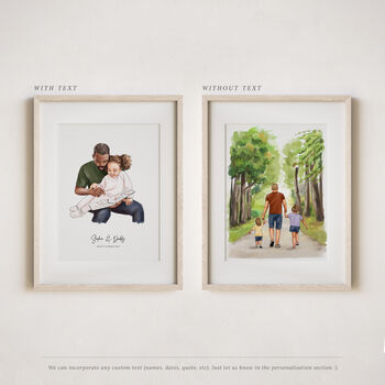 Personalised First Father's Day Print, New Dad Watercolour Portrait Gift, 4 of 10