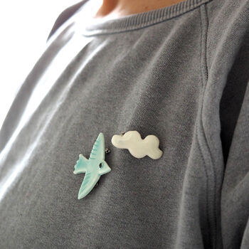 Porcelain Bird And Cloud Brooches, 7 of 12