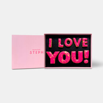 Vegan I Love You Valentine's Letterbox Message Iced Cookies, 4 of 10