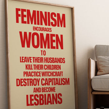 Retro Funny Feminist Wall Art Print, 8 of 8