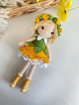 Handmade Crochet Fairy Doll, Tinker Bell, 8 of 12