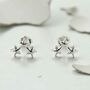 Sterling Silver Triple Solid Star Studs, thumbnail 3 of 5