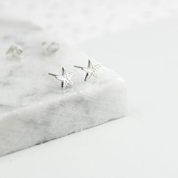 Starfish Solid Silver Stud Earrings, 2 of 6