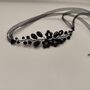 Black Crystal Ribbon Wrist Corsage, thumbnail 2 of 9