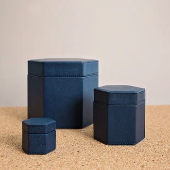Hexagonal Leather Ring Box Two Colours, 10 of 11