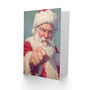 Grumpy Santa Claus Punch Fist Bump Funny Christmas Card, thumbnail 2 of 4