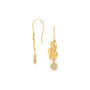 Leaf On Gold Plated Hook Earrings, thumbnail 2 of 3