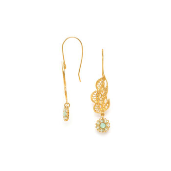 Leaf On Gold Plated Hook Earrings, 2 of 3