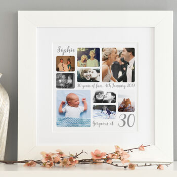 Personalised 30th Birthday Square Photo Collage, 9 of 11