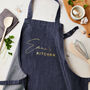 Personalised Blue Denim Kitchen Apron, thumbnail 3 of 3