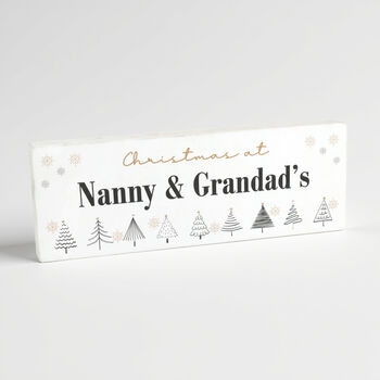 Personalised Christmas Tree Wooden Mantel Decoration, 2 of 5