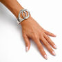 Interlocking Solid Silver Circles Bangle, thumbnail 1 of 10