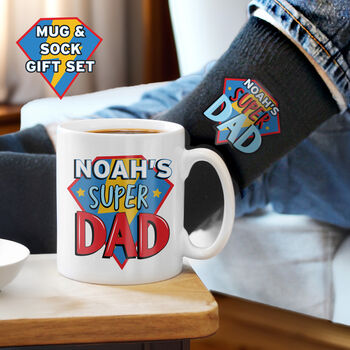 Personalised Super Dad Mug And Socks Set, 2 of 3