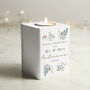 Personalised Christmas Foliage White Tealight Holder, thumbnail 2 of 3