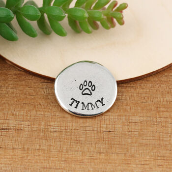 Personalised Paw Print Dog Lovers Pewter Pebble, 2 of 10