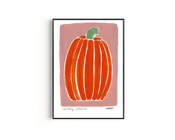 Pumpkin Hand Painted Art Print, 5 of 5