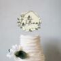 Personalised Floral Design Wooden Wedding Cake Topper, thumbnail 1 of 3