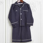 Boy's Personalised Navy Cotton Pyjamas, thumbnail 2 of 7