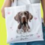 Personalised Tote Bag. Dog With Love Hearts. Multiple Breeds And Colour Options, thumbnail 8 of 12