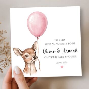 Parents To Be Baby Shower Card, Neutral Deer Baby Card, 2 of 5
