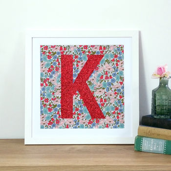 Liberty Fabric Personalised Initial Wall Art, 3 of 6