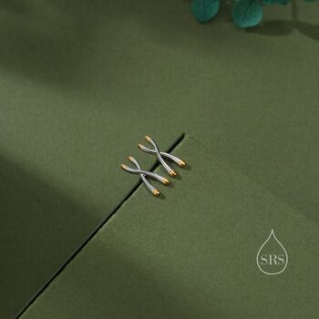 Chromosome Stud Earrings In Sterling Silver, 5 of 12