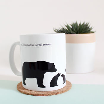 Bear Family, Personalised Silhouette Mug, 2 of 4