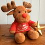 Babies' First Christmas Personalised Rudolph Soft Toy, thumbnail 1 of 2