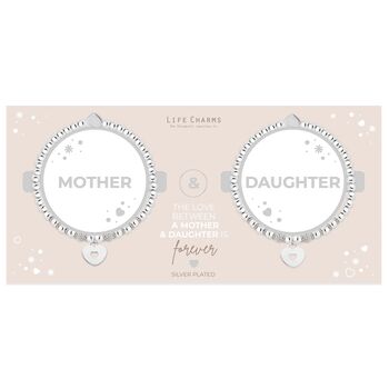 Mother And Daughter Heart Charm Bracelet Set, 2 of 3