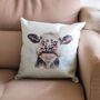 Delilah Moo Soft Touch Linen Cushion, thumbnail 3 of 3