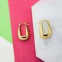 Huggie Hoop Polished Gold Plated Silver Earrings, thumbnail 1 of 7