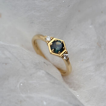 Ethical Sapphire Diamond Engagement Ring: Adaya, 2 of 6