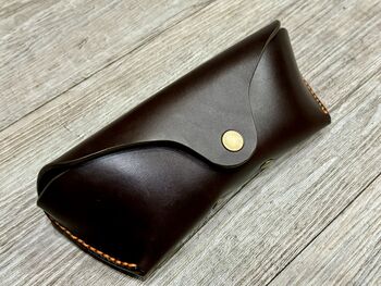 Personalised Dark Brown Leather Sunglasses Case, 10 of 10