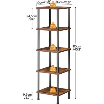 Five Tier Tall Narrow Open Shelving Unit Storage Rack, 9 of 9