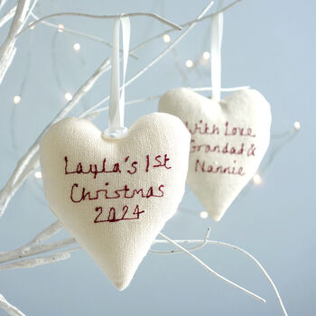 Personalised Baby's First Valentine's Or Christmas Decoration Gift, 2 of 12