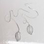 Sterling Silver Leaf Threader Earrings, thumbnail 3 of 4