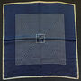 Navy And White Geometric Striped Silky Scarf, thumbnail 4 of 4