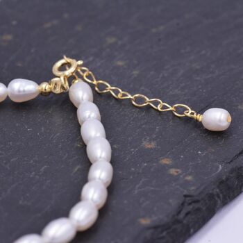 Sterling Silver Natural Pearl Bracelet, 5 of 9