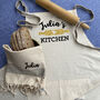 Personalised Cotton Kitchen Apron And Kitchen Towels, thumbnail 3 of 11