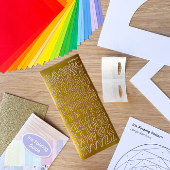 Rainbow Wall Art Craft Kit Personalized | Iris Folding, 4 of 4