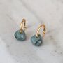 Emerald Teardrop May Birthstone Earrings, Gold, thumbnail 1 of 5